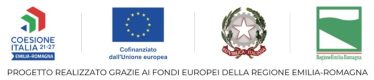 Coesione Italia 21–27 Emilia-Romagna, cofinanziato dall’Unione europea, Repubblica Italiana e Regione Emilia-Romagna. Progetto realizzato grazie ai fondi europei della Regione Emilia-Romagna.